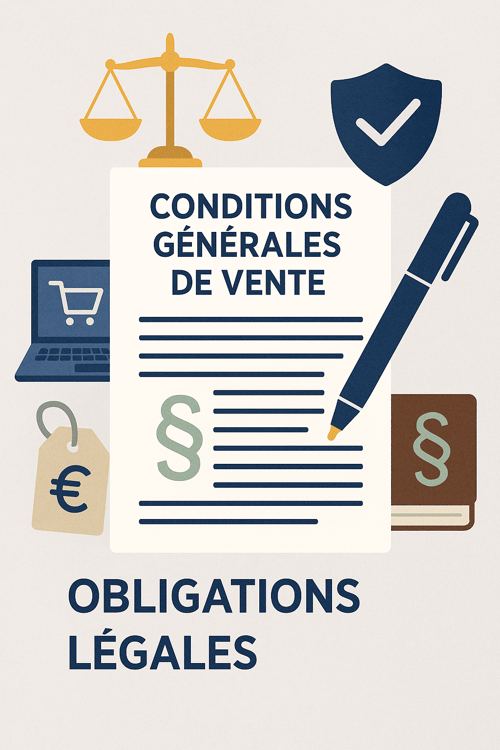 Illustration rédaction des conditions générales de vente